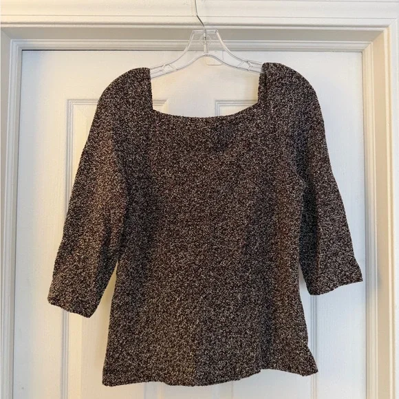 Ann Taylor Black and Red Textured Top - Picture 1 of 4